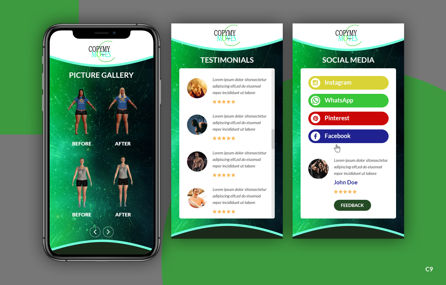 Diseño de aplicación (App) por pb para CopyMyMoves-fitness | Diseño #24817496