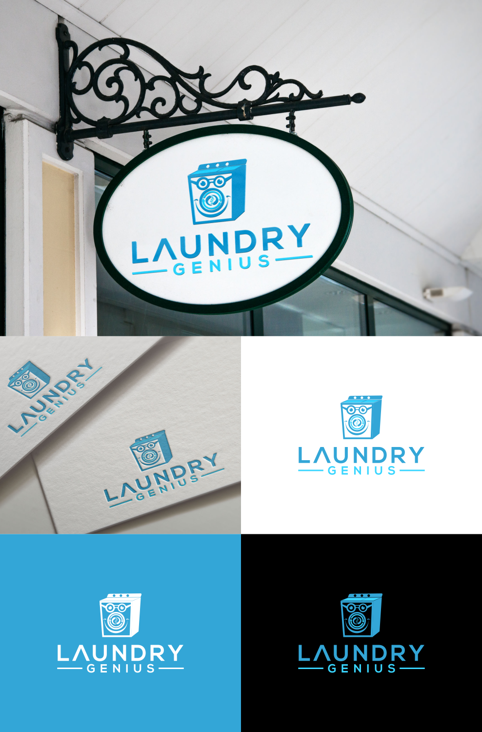 Personable, Playful, Laundromat Logo Design for Laundry Genius by
