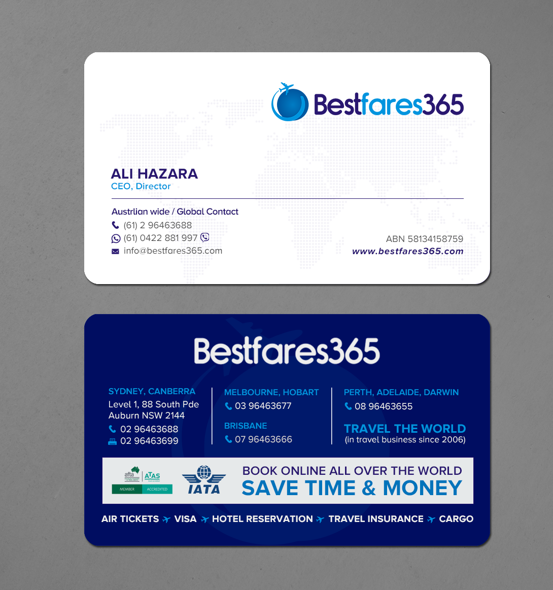 Design de Carte de Visite par chandrayaan.creative pour bestfare365 | Design #24764513