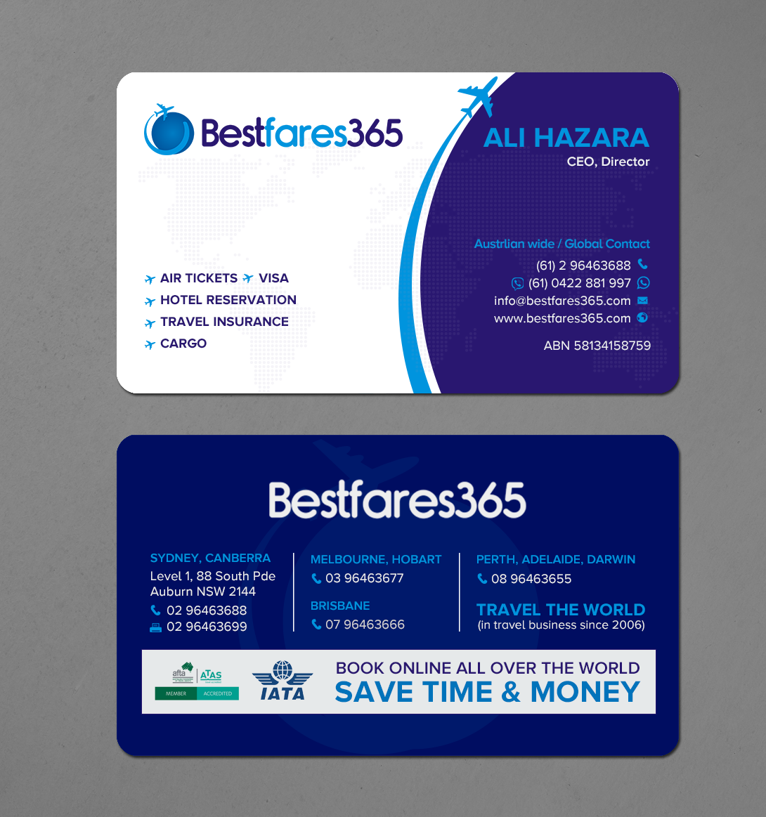 Design de Carte de Visite par chandrayaan.creative pour bestfare365 | Design #24764514