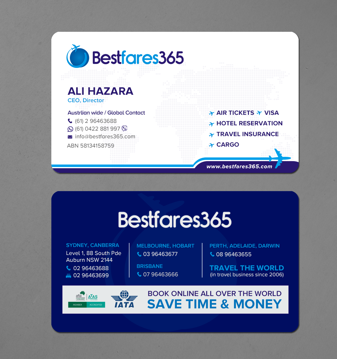 Diseño de Tarjeta de Presentación por chandrayaan.creative para bestfare365 | Diseño #24764515