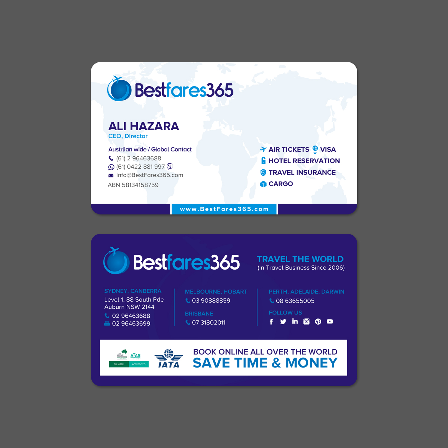 Business Card Design by chandrayaan.creative for bestfare365 | Design #24784555