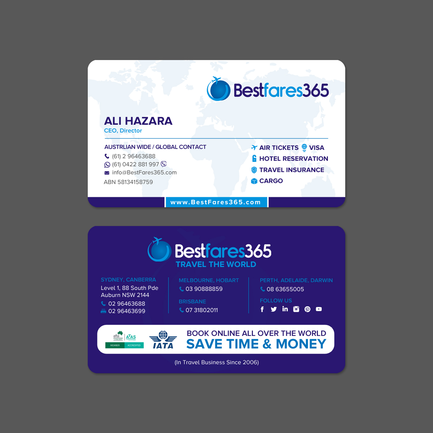 Business Card Design by chandrayaan.creative for bestfare365 | Design #24784557
