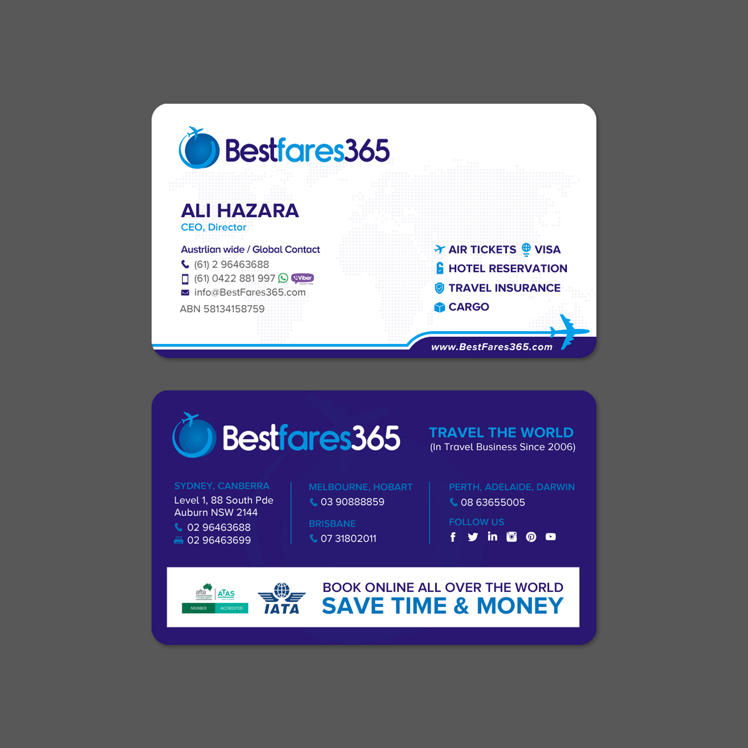 Business Card Design by chandrayaan.creative for bestfare365 | Design #24784803