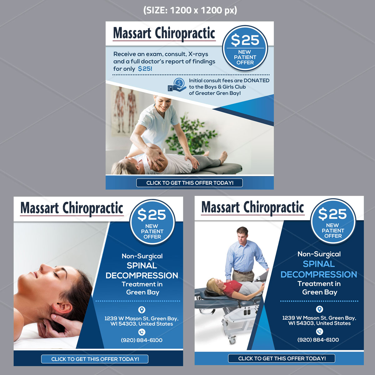 Banner Ad Design by DA. for Massart Chiropractic | Design #25190704