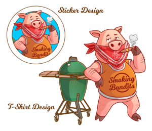 Smokin’ Bandits BBQ backyard bbq | Mascot Design by Scelatio