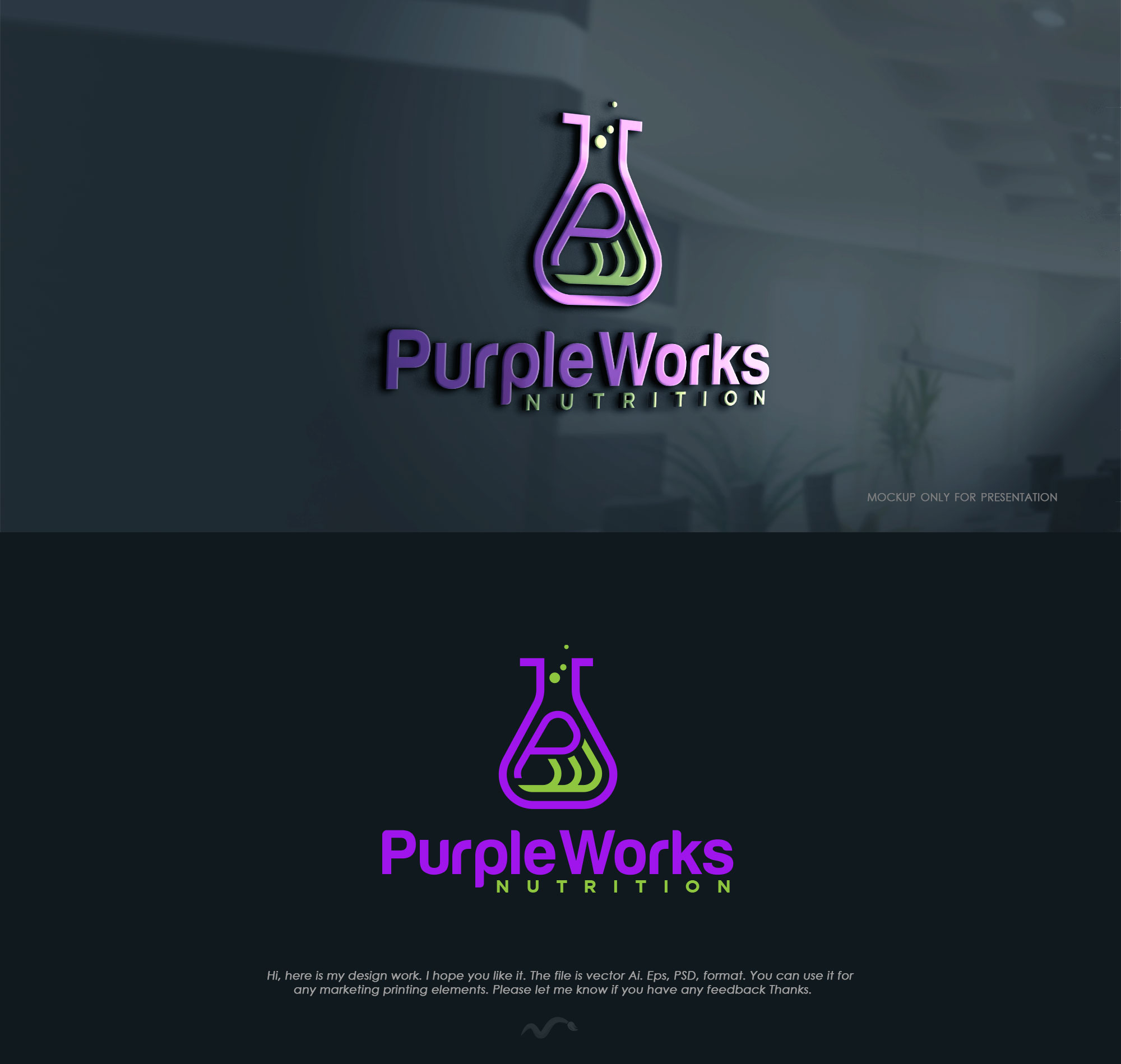 Logo Design by Mono.co for PurpleWorks Nutrition | Design #24783385