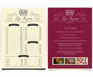 A restaurant needs a new design for menu and presentation flyers. | Flyer-Design von Luniere Designs