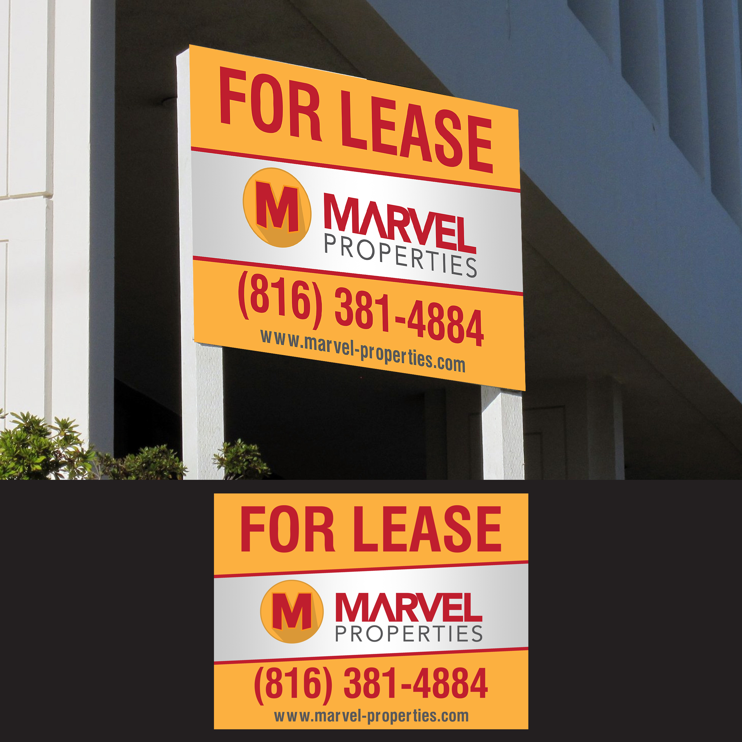 Modern, Upmarket, Real Estate Development Signage Design for Marvel Properties by Designers Hub