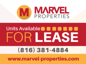 For Lease sign for Property management company in Kansas City | Signage Design by JK18