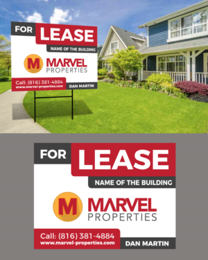 For Lease sign for Property management company in Kansas City | Signage Design by rkailas