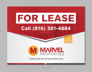 For Lease sign for Property management company in Kansas City | Signage Design by D Creative