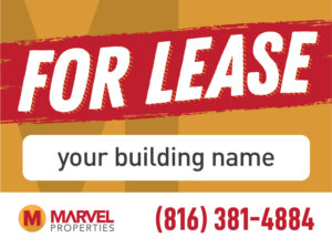 For Lease sign for Property management company in Kansas City | Signage Design by desainerd