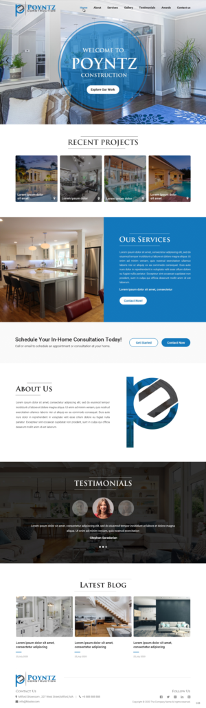 Web Design par pb pour Poyntz Construction  | Design : #24822577
