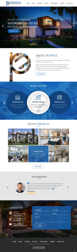 Web Design par pb pour Poyntz Construction  | Design : #24822579