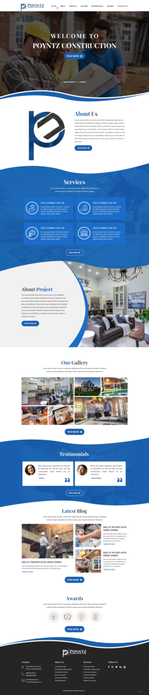 Web Design par pb pour Poyntz Construction  | Design : #24824920
