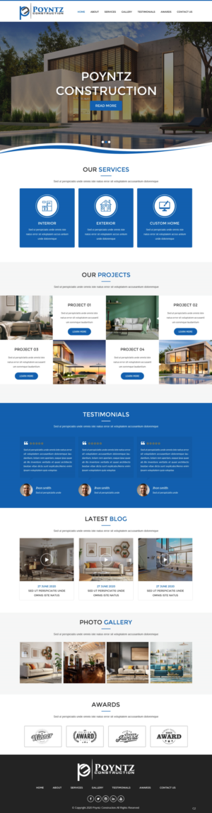 Web Design par pb pour Poyntz Construction  | Design : #24824924