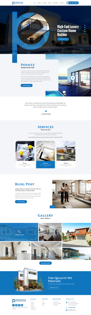 Web Design par rightway pour Poyntz Construction  | Design : #24809834