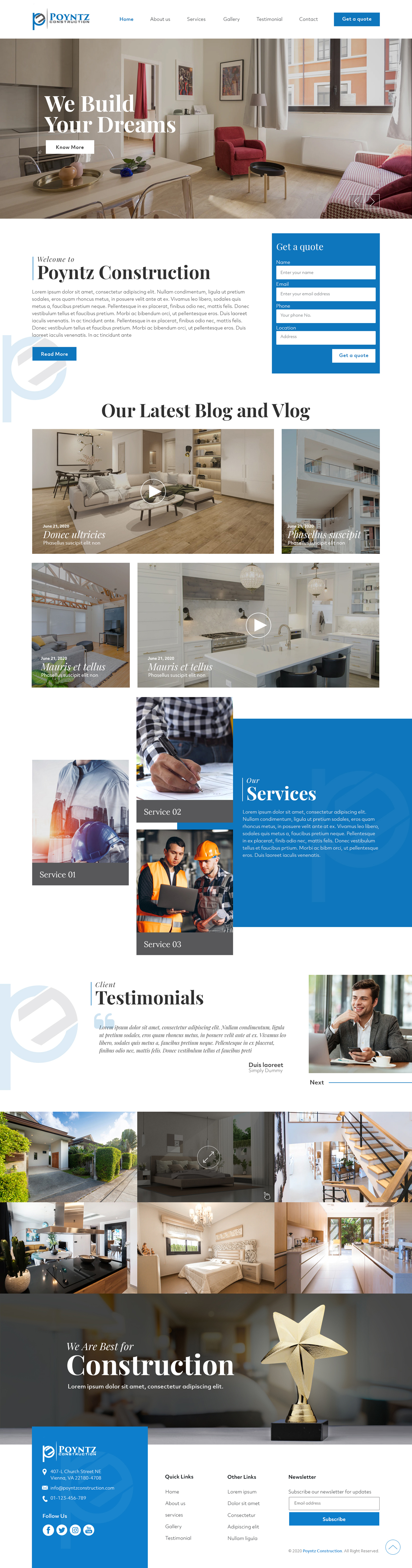 Web Design by sai.designer87 for Poyntz Construction  | Design #24817423