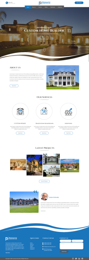 Web Design by bdesigner9 for Poyntz Construction  | Design: #24809592