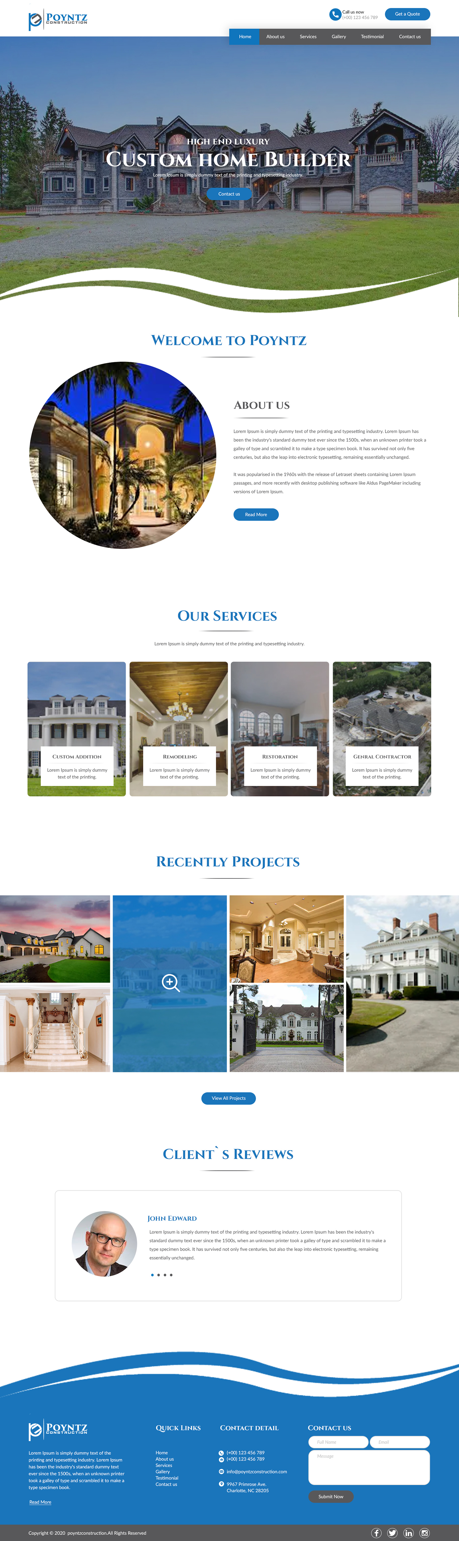 Web Design by bdesigner9 for Poyntz Construction  | Design #24809594