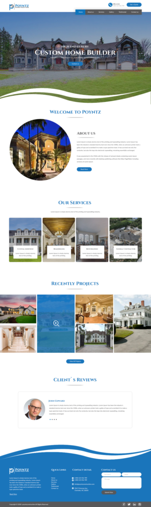 Web Design by bdesigner9 for Poyntz Construction  | Design: #24809594