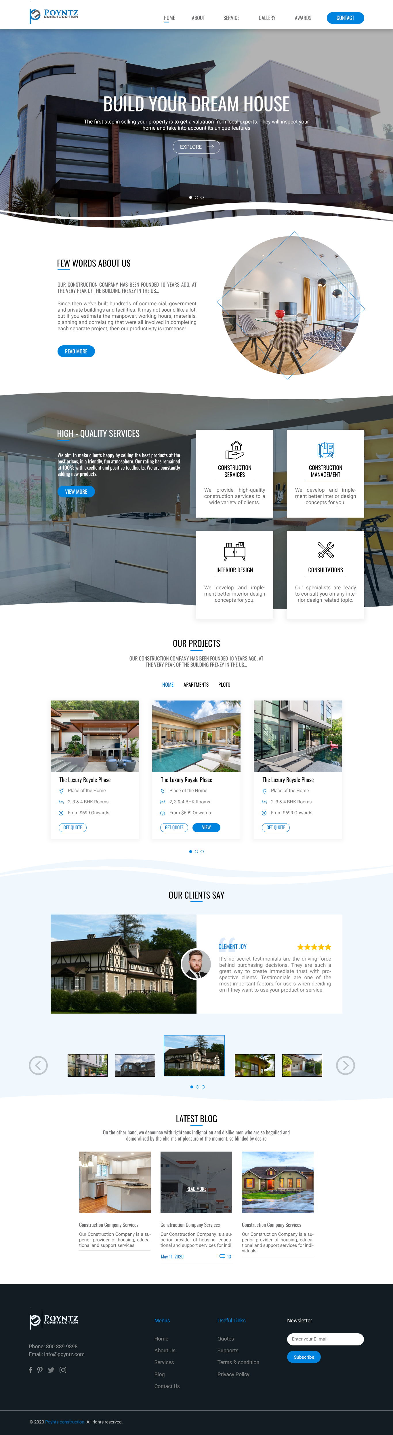 Web Design by Creative Slices for Poyntz Construction  | Design #24816445