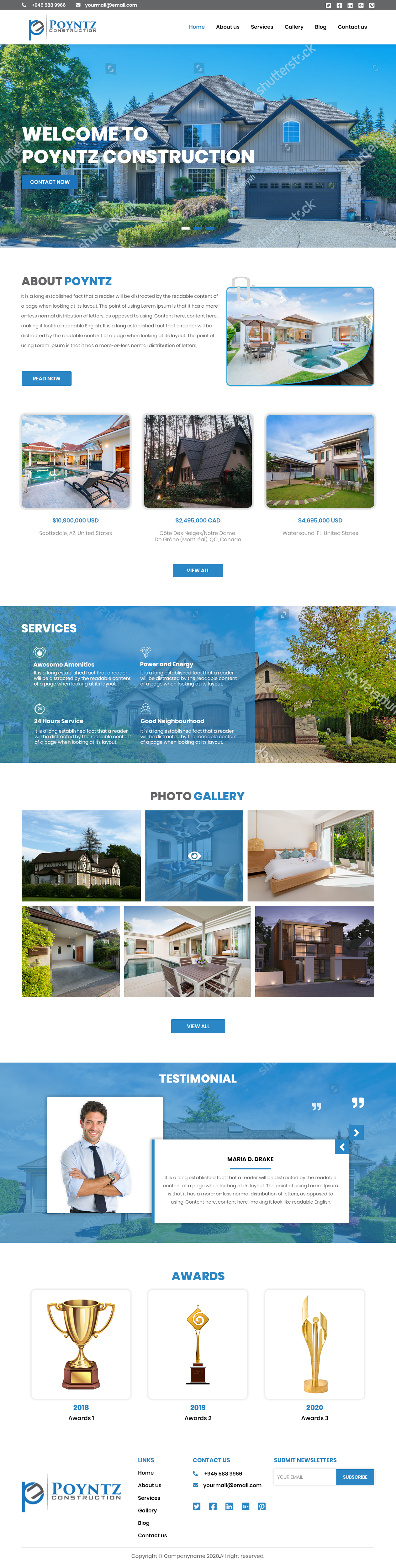 Web Design by Creative Slices for Poyntz Construction  | Design #24816466