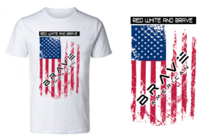 Red White and Brave tee shirt design | T-Shirt-Design von NILDesigns