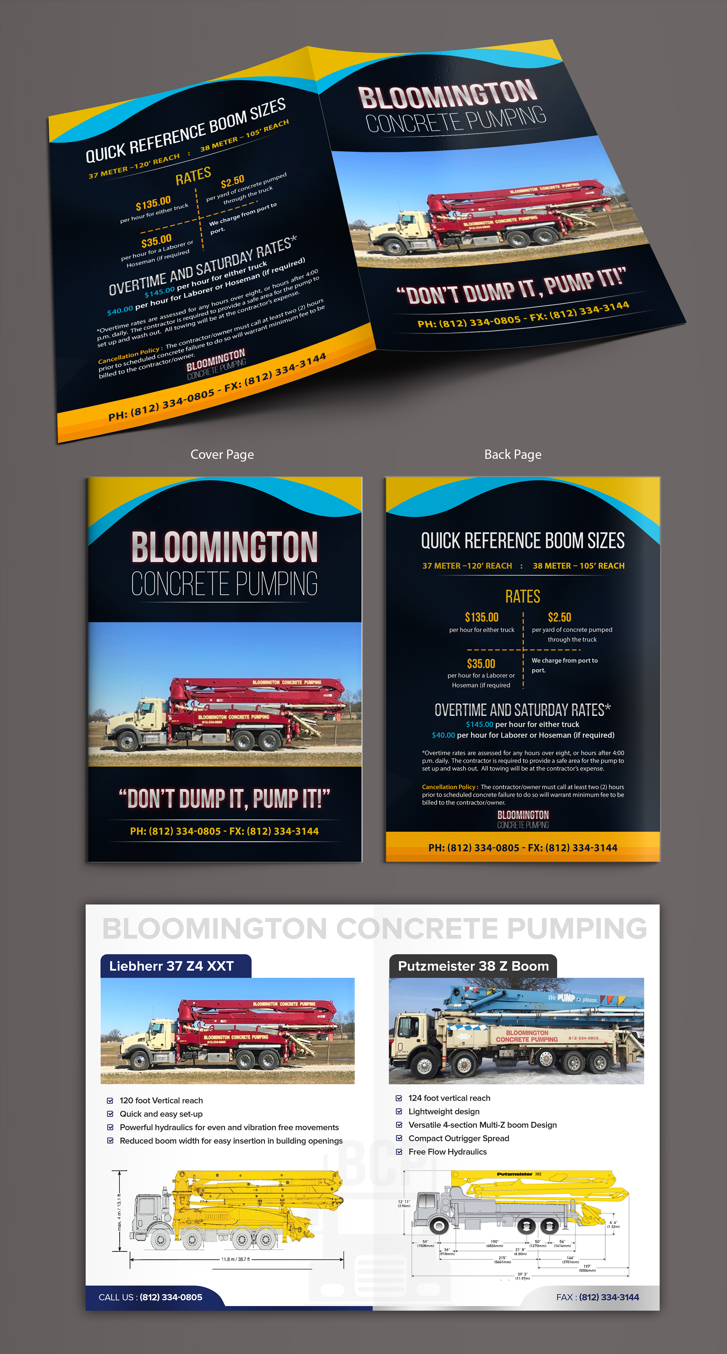 Flyer Design by ARTOGRAPHY for Bloomington Concrete Pumping | Design #24817827