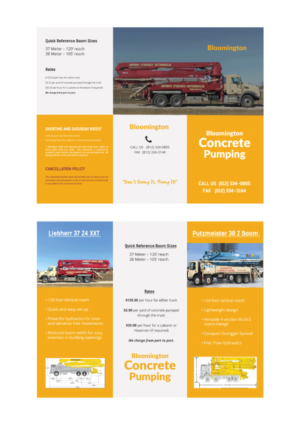 Flyer Design by bright design for Bloomington Concrete Pumping | Design: #24818051