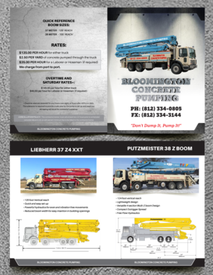Flyer Design by CDS Creative for Bloomington Concrete Pumping | Design: #24812166