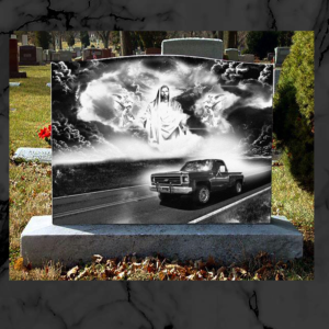 Image needed for tombstone memorial of truck driving into heaven | Illustration-Design von Heydale