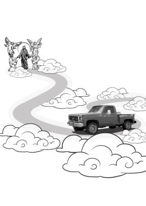 Image needed for tombstone memorial of truck driving into heaven | Illustration-Design von K Hari Prasad