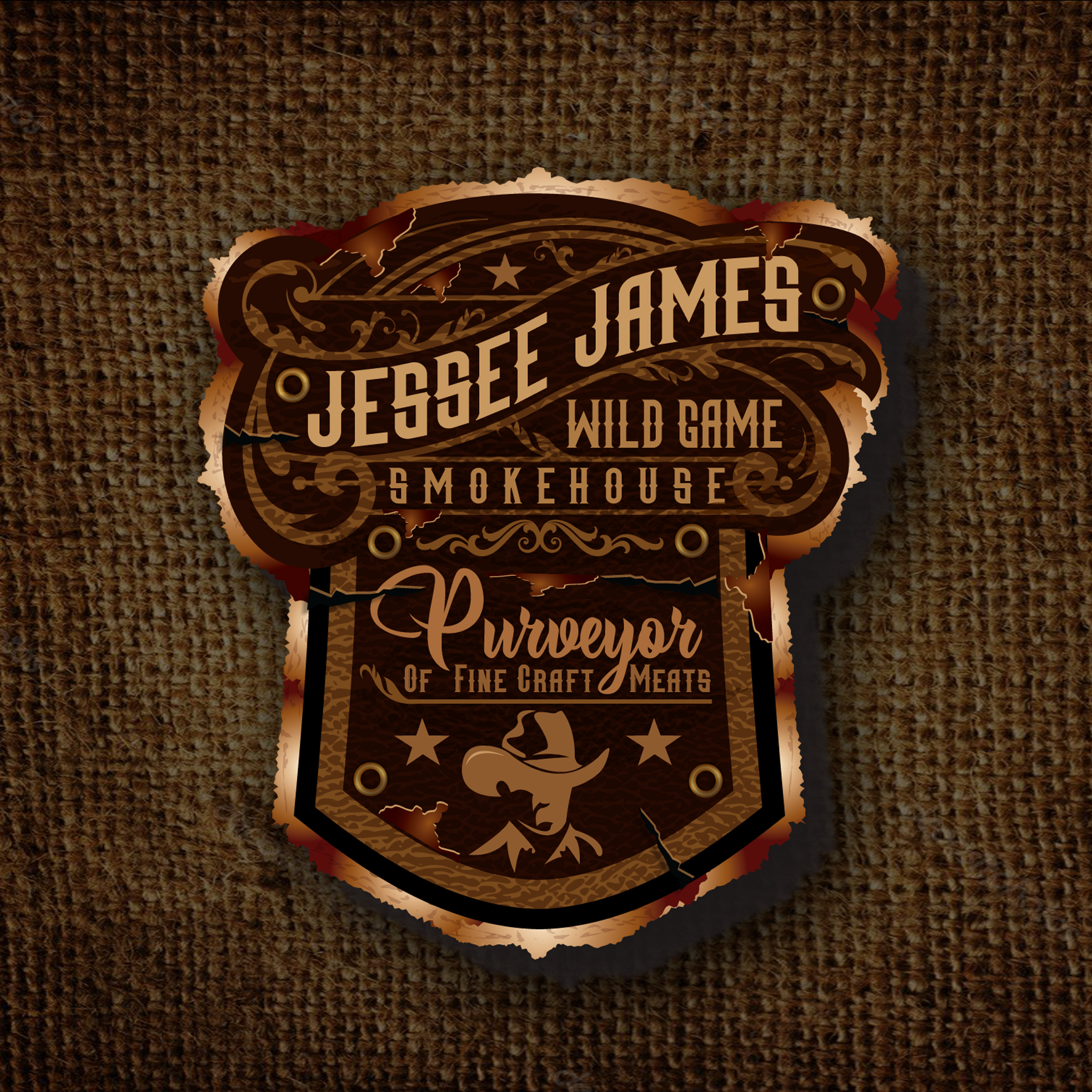 Logo Design by Dennis Jackson Design for Jesse James Wild Game Smokehouse | Design #24874140