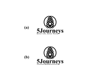 same logo but 2 different text versions: (a) 5Journeys -- subtext- Better Life, Better World (b) 5Journeys Media | Logo Design by Ochieng
