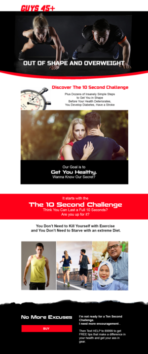 Landing Page Design for Guys 45 plus | Web Design by wanagaran