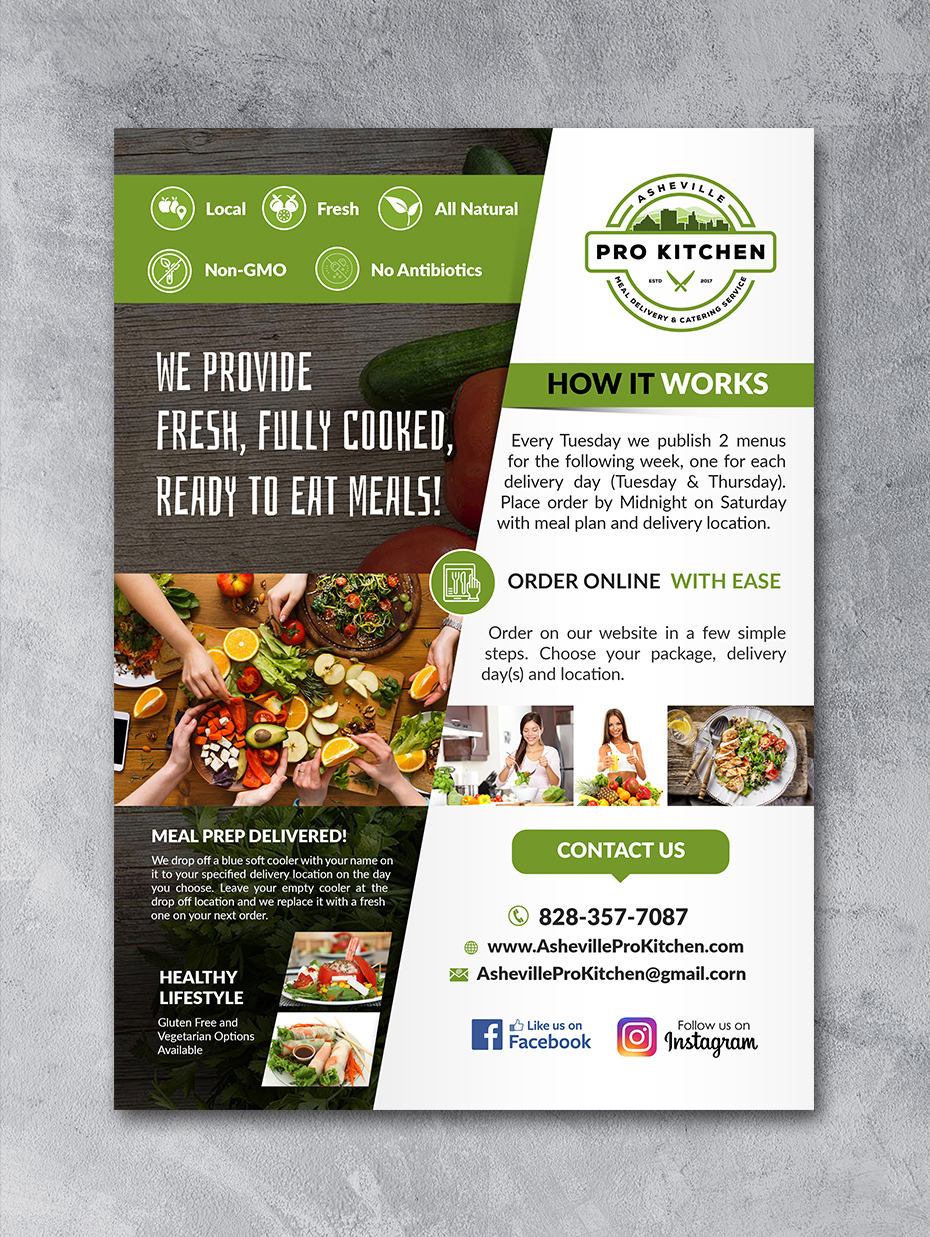 Flyer Design by innovative earth for Asheville Pro Kitchen | Design #24828239