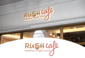 Rush Cafe - Breakfast, Burgers, Bowls  | Logo Design by Juli creation