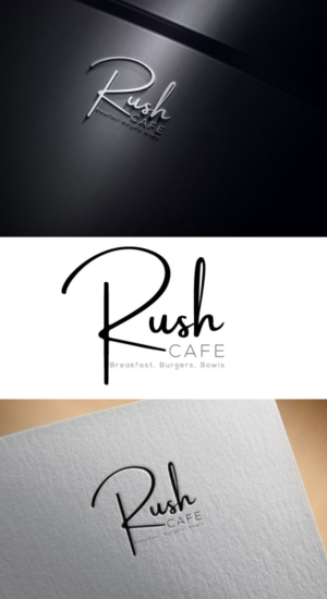 Rush Cafe - Breakfast, Burgers, Bowls  | Logo Design by expert pro