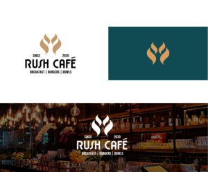 Rush Cafe - Breakfast, Burgers, Bowls  | Logo Design by Ng V Duc
