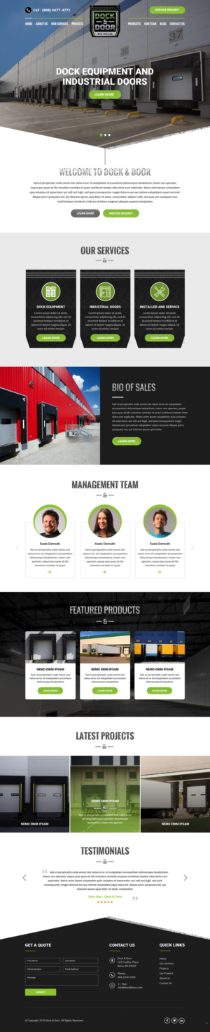 Web Design par pb pour Dock & Door | Design : #24848524