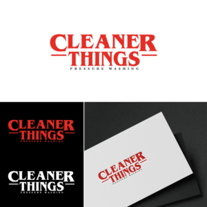 Cleaner Things for the main font with "pressure washing" somewhere small underneath | Logo Design by DominicDesign
