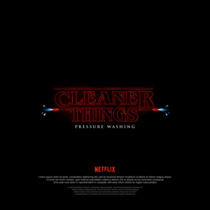 Cleaner Things for the main font with "pressure washing" somewhere small underneath | Logo Design by Farqaleit™