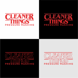 Cleaner Things for the main font with "pressure washing" somewhere small underneath | Logo Design by Avilash