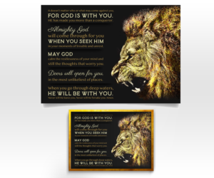 Graphic lion print design with text | Grafik-Design von Luniere Designs