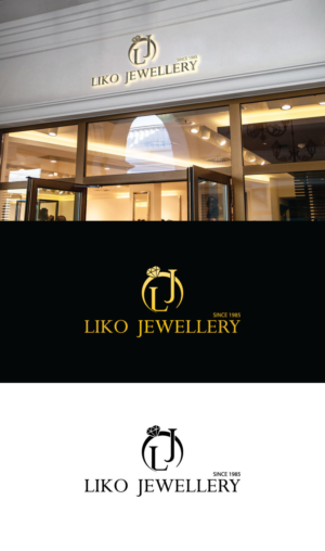 {LK logo (left)}      {LIKO , JEWELLERY (small font), SINCE 1985 (smaller font) (right)} | Logo-Design von ZJ Design
