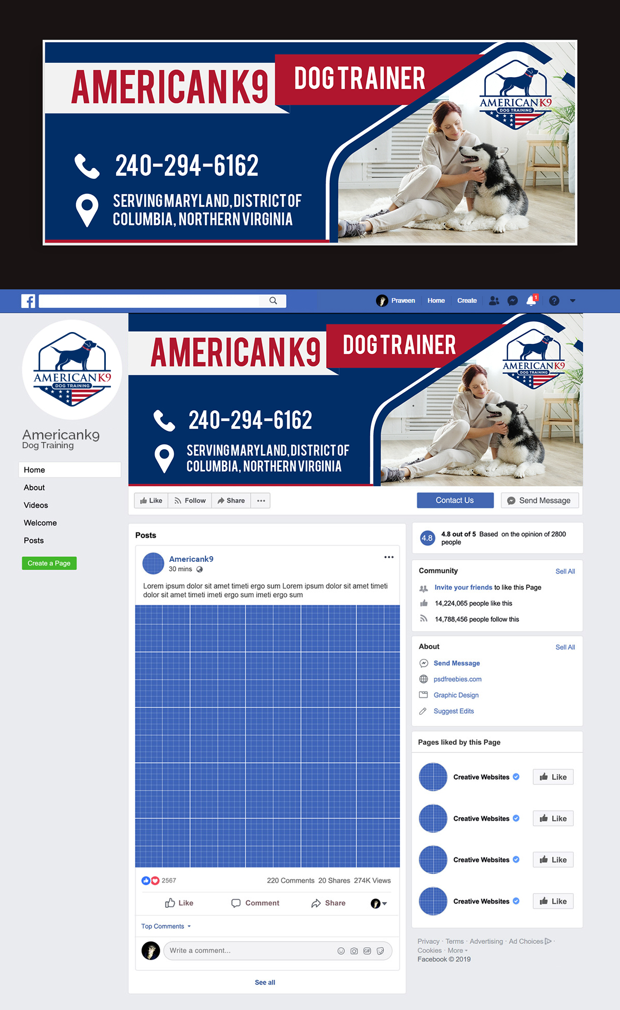 Facebook Design by Mali Praveen for this project | Design #24906082
