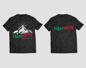 Mammoth California lettering design with mountain vibe | T-shirt Design by cosmicline