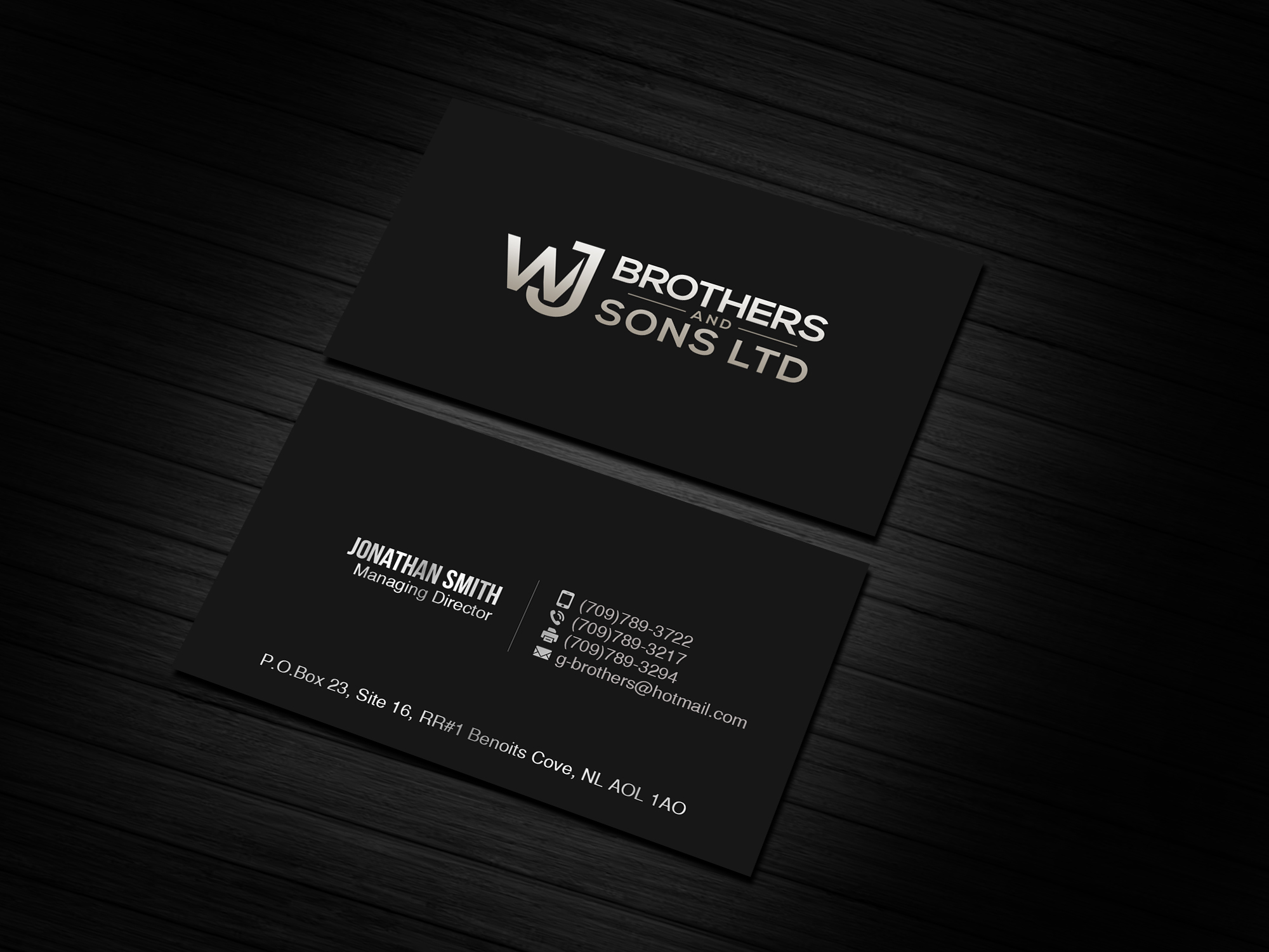 Visitenkarten-Design von Creations Box 2015 für W J Brothers and Sons Ltd | Design #24916573